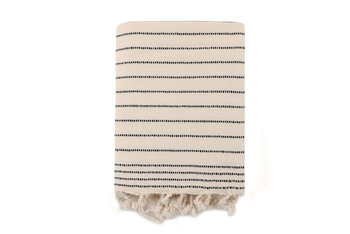 Mijölnir Capri - Toalla de playa fouta Negro y crema Mijölnir Capri - Toalla de playa fouta Negro y crema